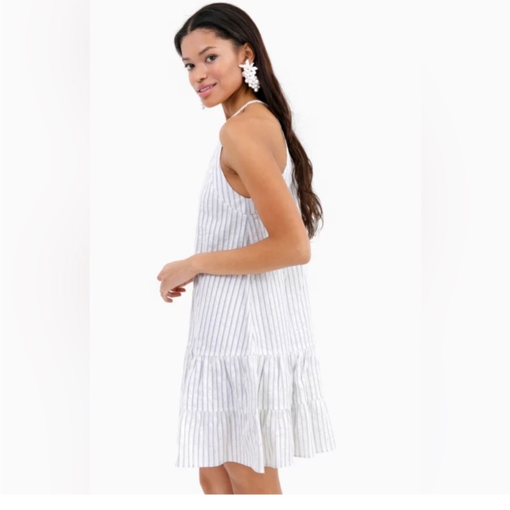 Rebecca Taylor Sleeveless Stripe Cotton Tank Mini Dress Size 4